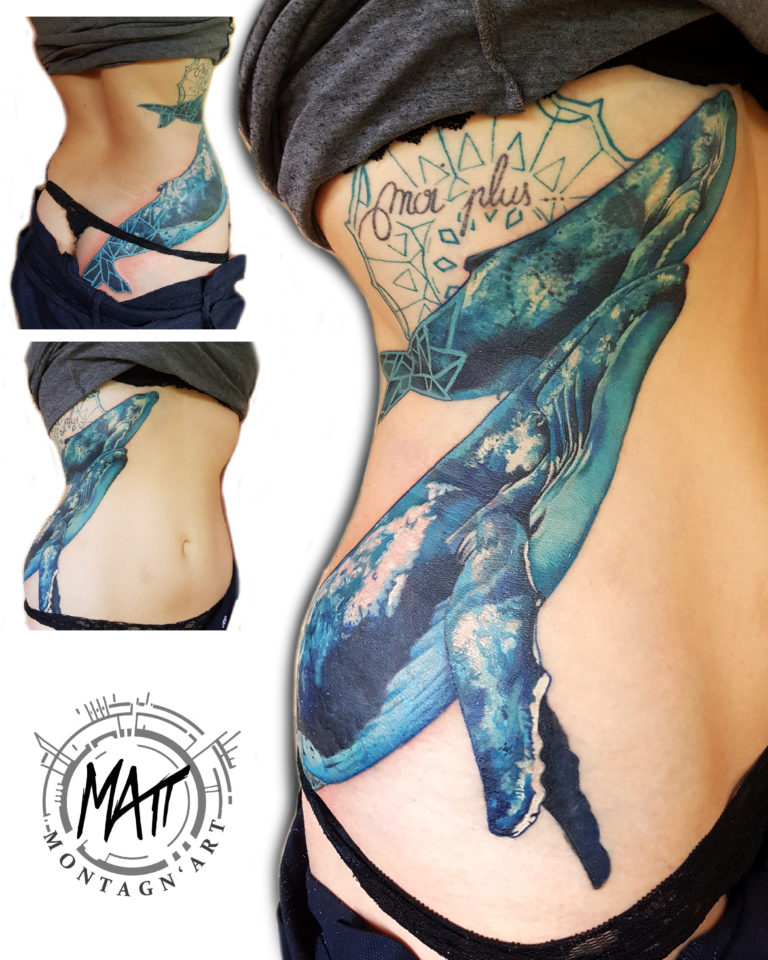 tatouage recouvrement baleines couleurs